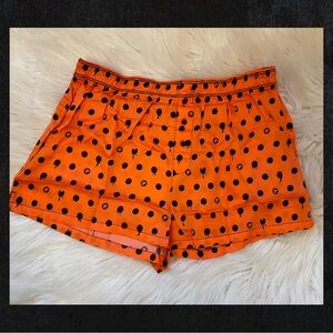 PINK Victoria’s Secret Tencel Boxy Pajama Shorts Orange Halloween Dot Print NWT